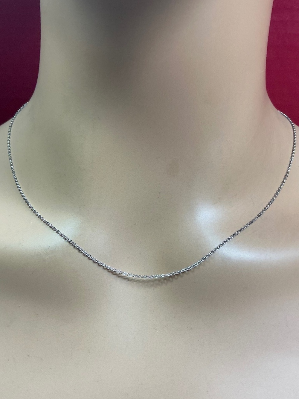 Sterling Silver Adjustable Necklace / Chain. 18 to 20 inches long